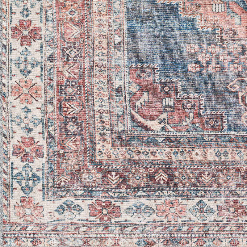 Sample Baltinglass Rust & Blue Washable Area Rug - Clearance-0