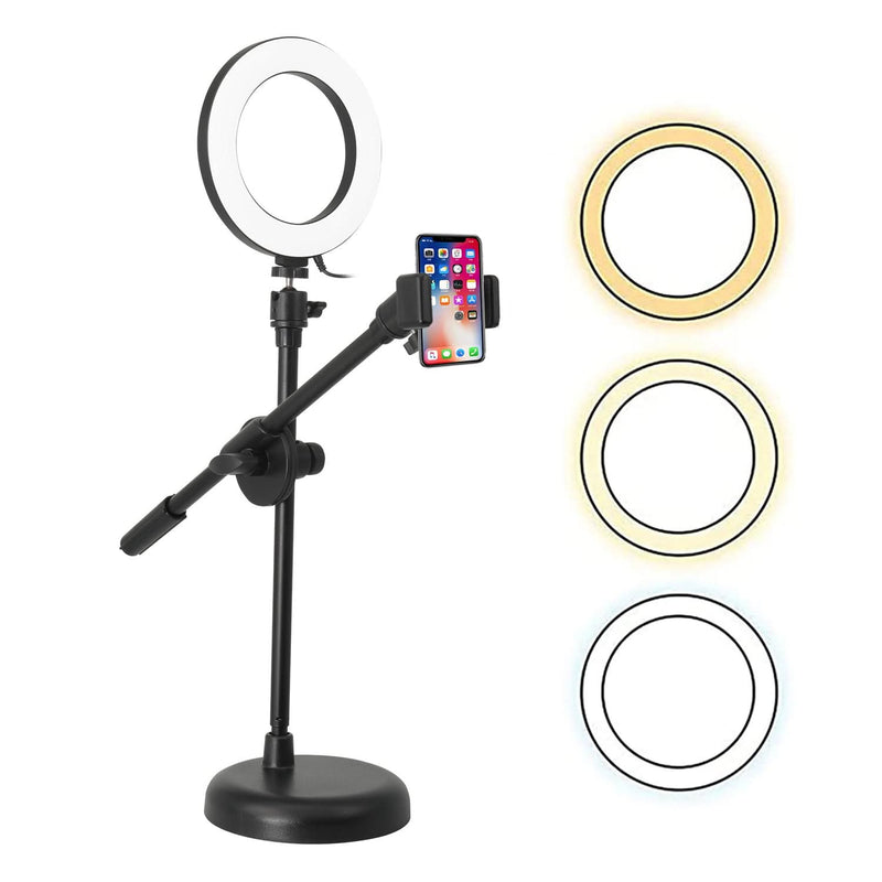 5Core 6 inch Ring Light + Cell Phone Stand Adjustable Ringlight LED w Phone Holder-0