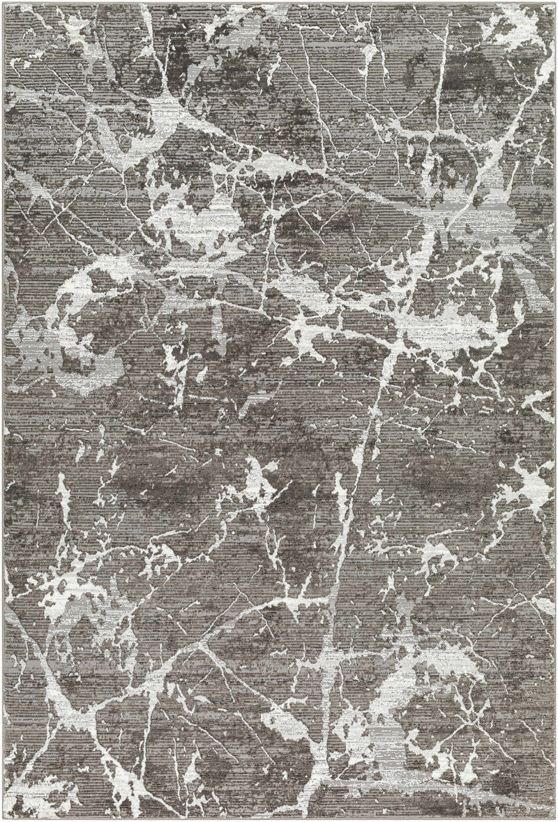 Sample Ianto Charcoal Marble Washable Area Rug-0