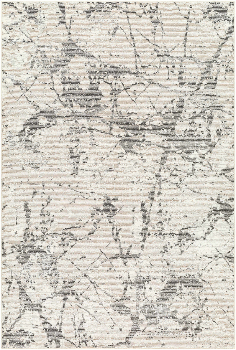 Sample Ianto Gray Marble Washable Area Rug-0