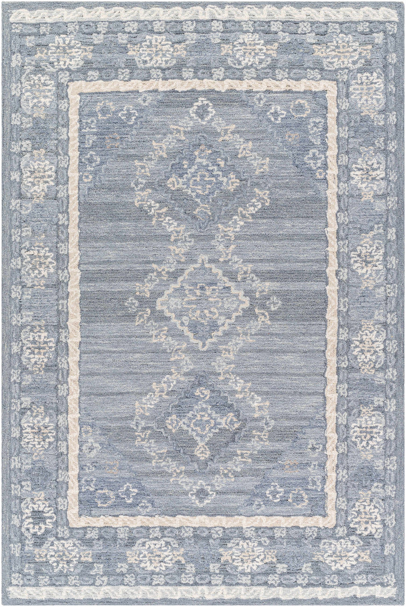 Sample Alena Gray Blue Wool Blend Area Rug-0