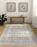 Sample Margaret Damask Navy Washable Area Rug - Livabliss x Becki Owens-0