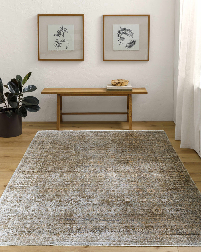 Sample Margaret Damask Sage & Gray Washable Area Rug - Livabliss x Becki Owens-0