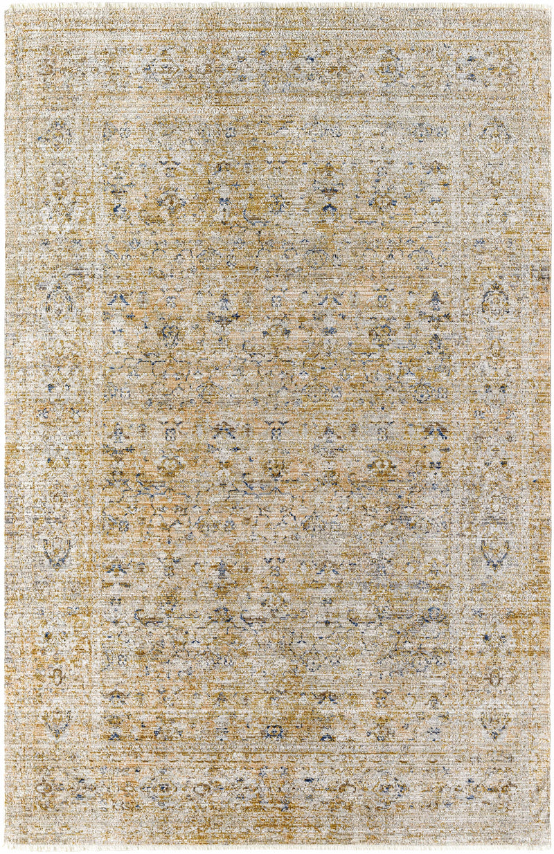 Sample Margaret Damask Mustard Washable Area Rug - Livabliss x Becki Owens-0