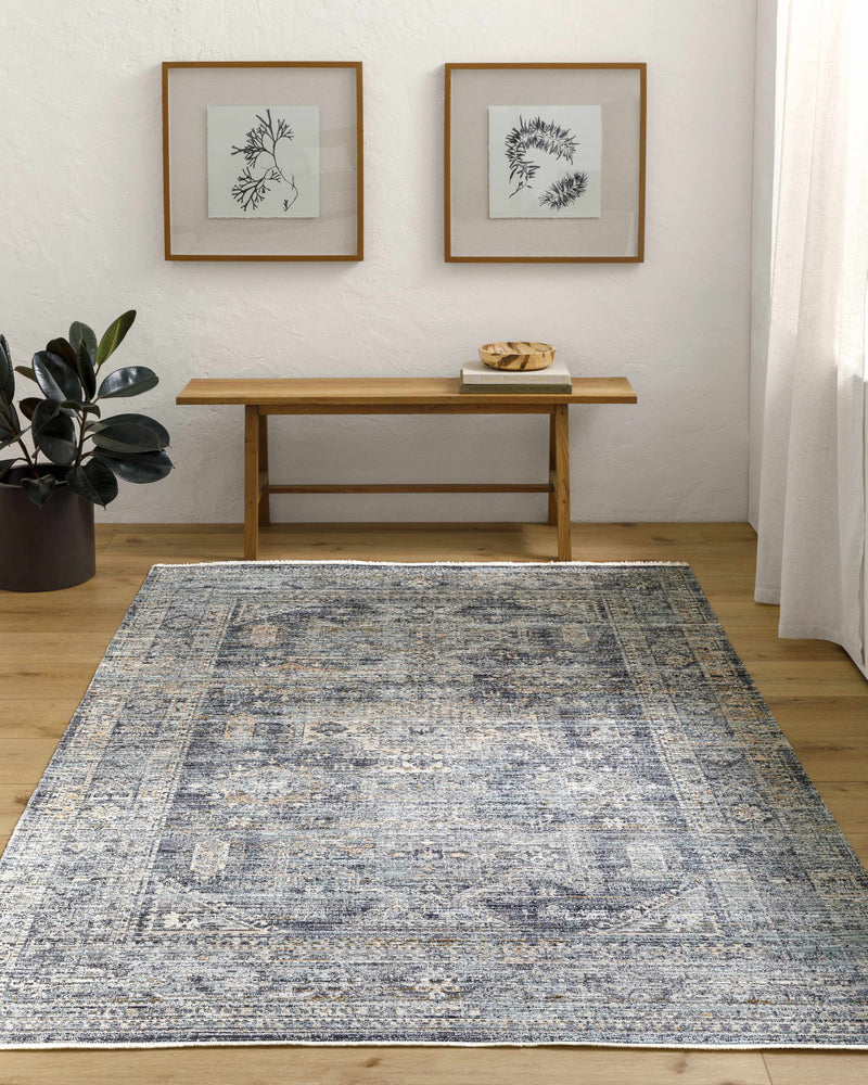 Sample Margaret Medallion Navy Washable Area Rug - Livabliss x Becki Owens-0