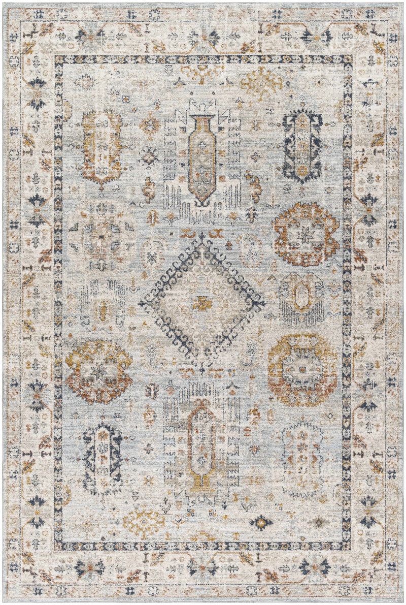 Sample Kamau Cream & Blue Area Rug-0