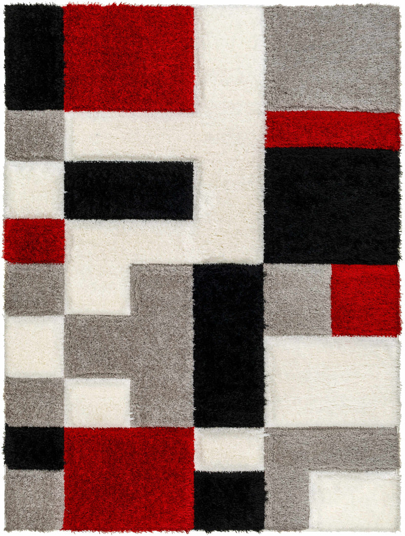 Sample Greya Red & Black Area Rug-0