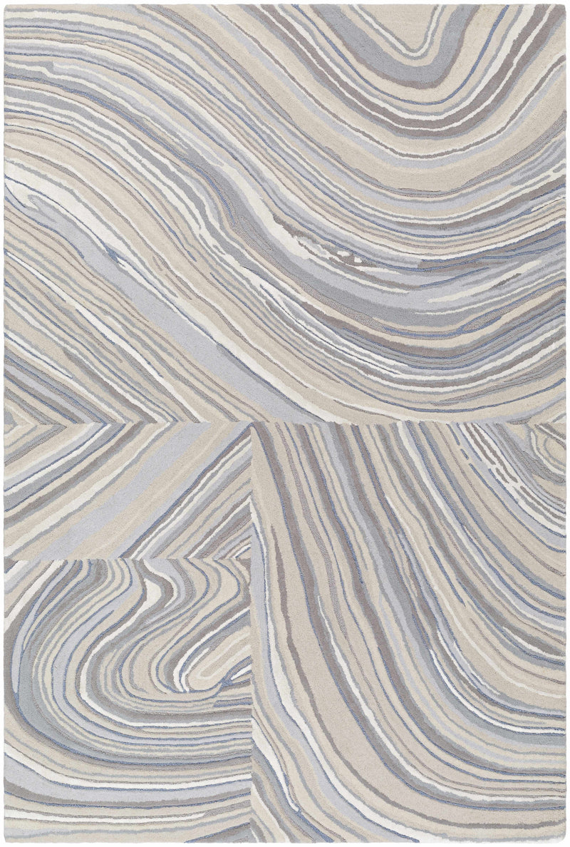 Sample Laxmi Gray & Blue Marble Area Rug-0