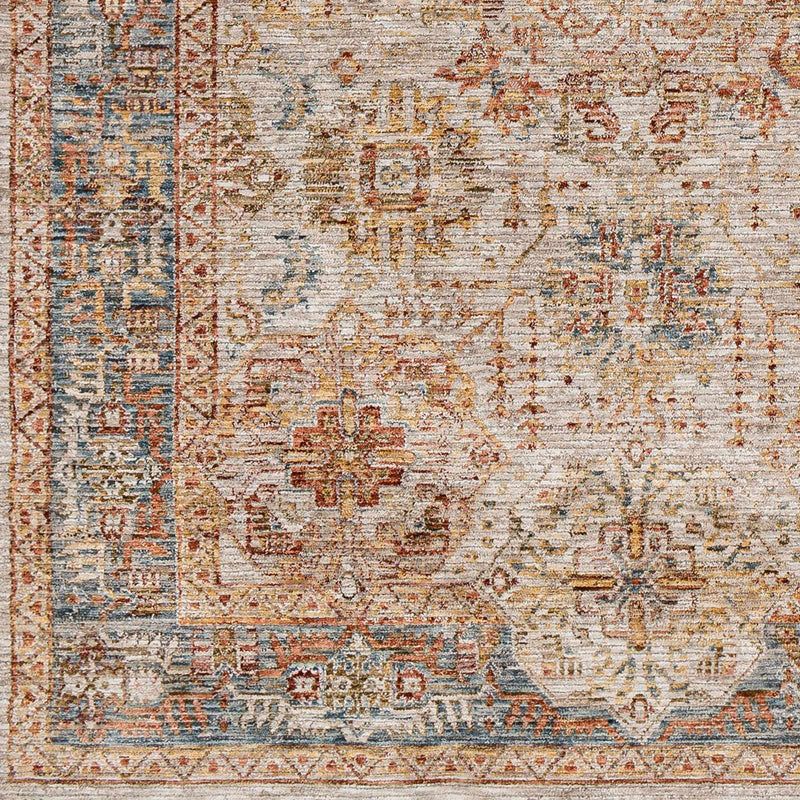 Sample Ange Tan & Blue Area Rug-0