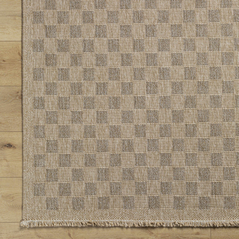 Sample Jurek Beige Checkered Area Rug-0