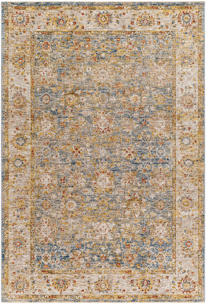 Sample Duong Beige & Blue Area Rug-0