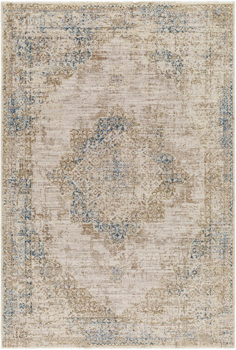 Sample Kosta Beige & Blue Medallion Area Rug-0