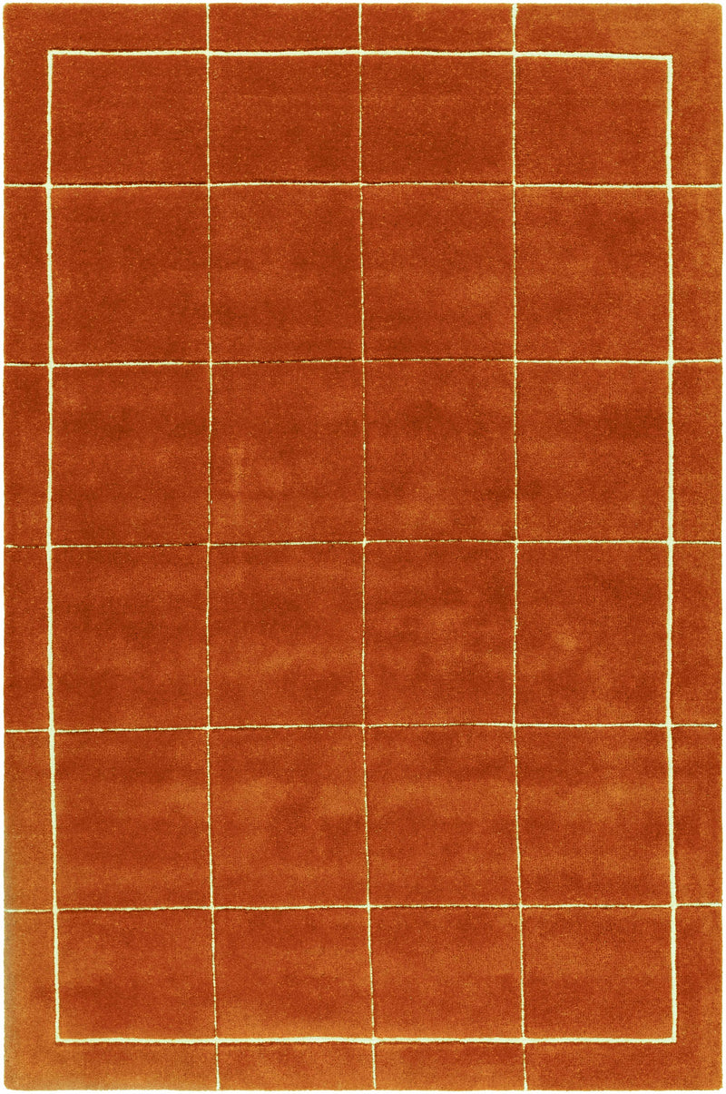 Sample Siarl Burnt Orange Checkered Area Rug-0