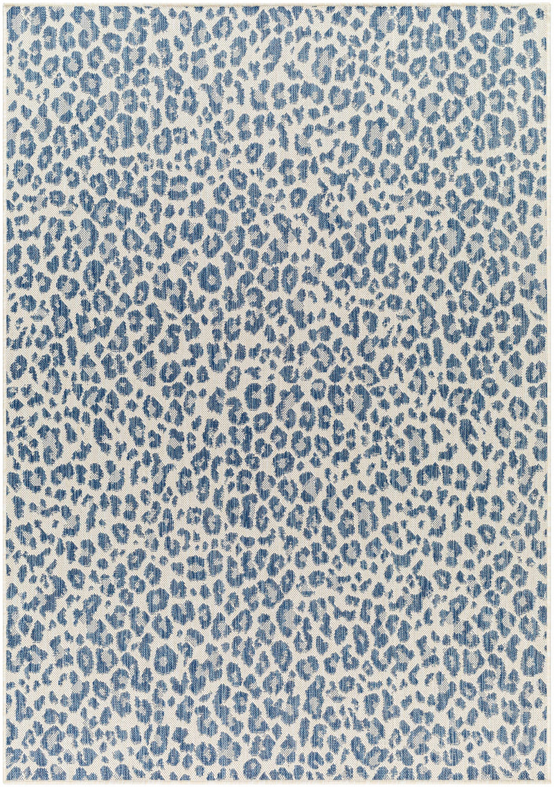 Sample Garbo Blue Leopard Print Area Rug-0