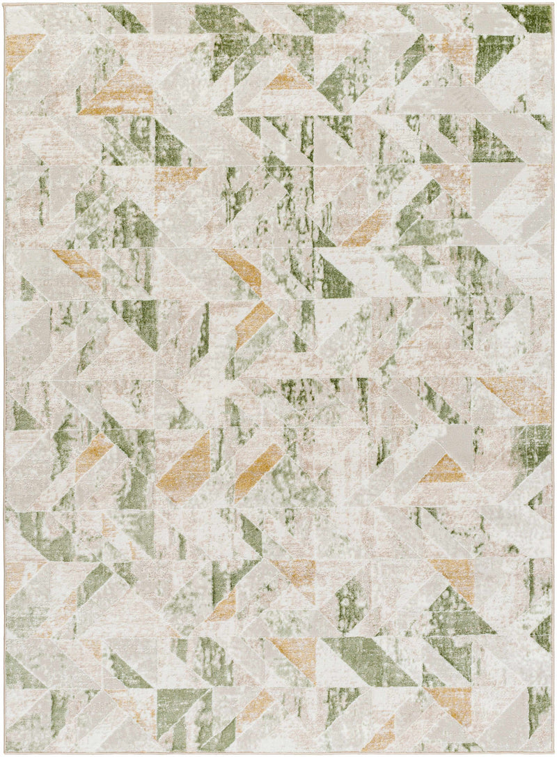 Sample Gonca Green Geometric Area Rug-0