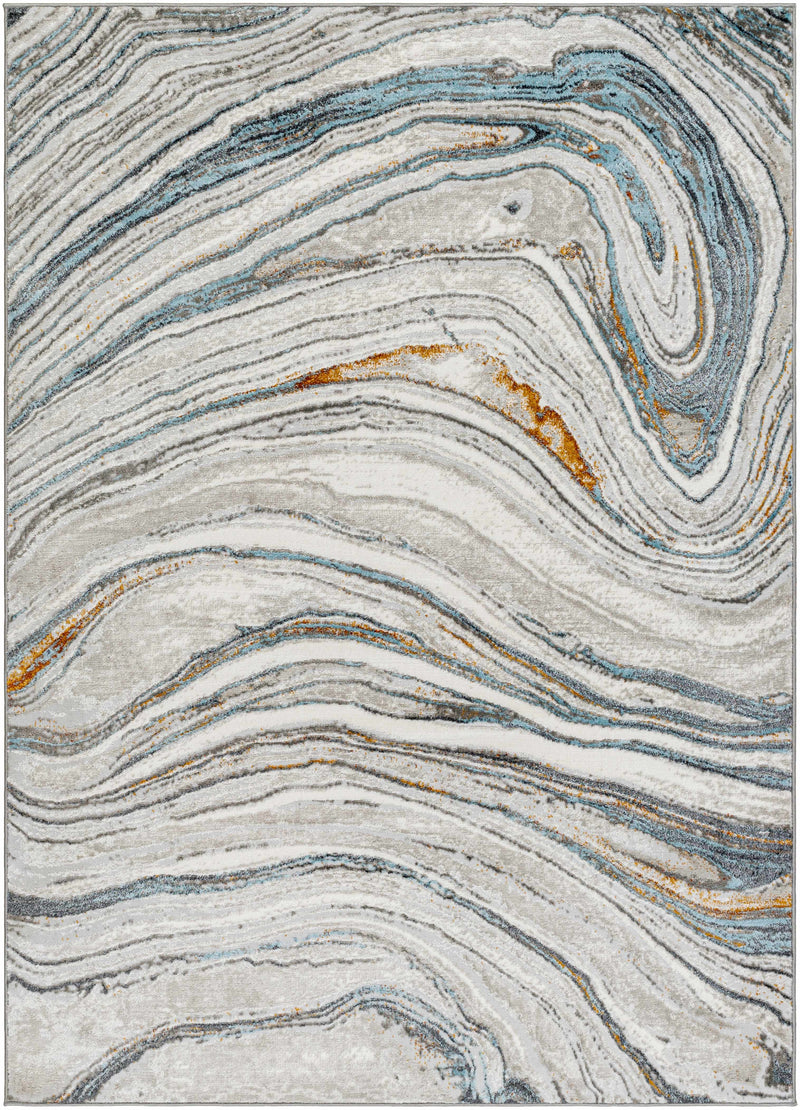 Sample Gregg Gray & Blue Marble Area Rug-0