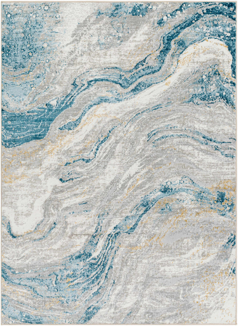 Sample Tess Silver Blue Marble Area Rug-0