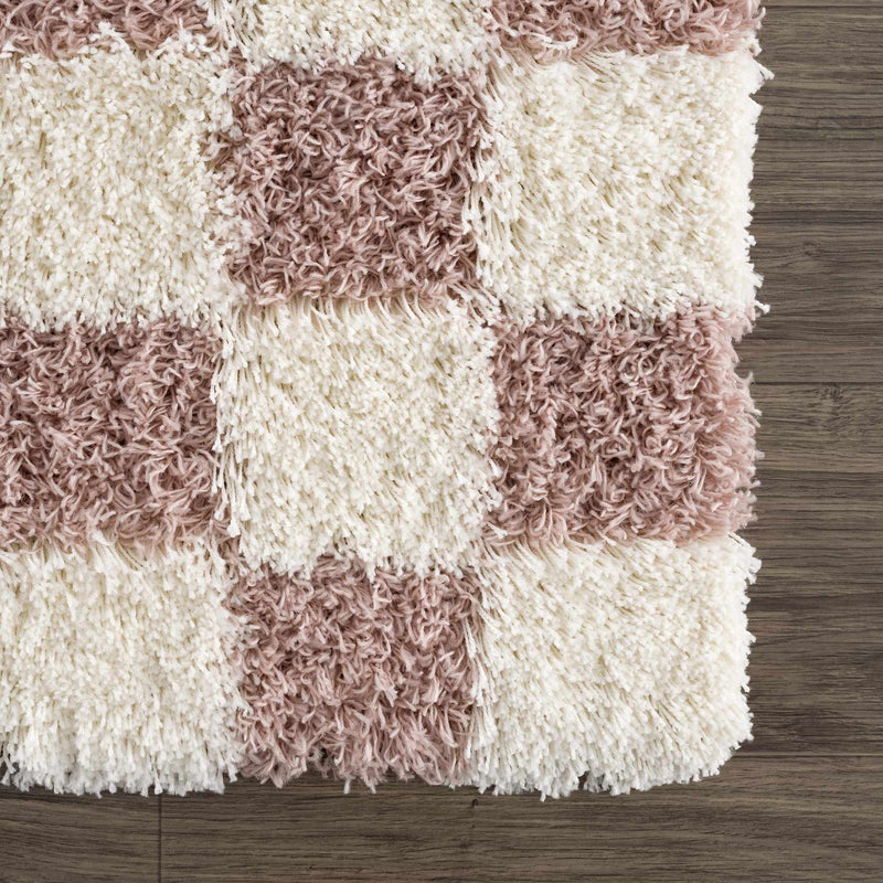 Sample Atira Pink Checkered Area Rug-0