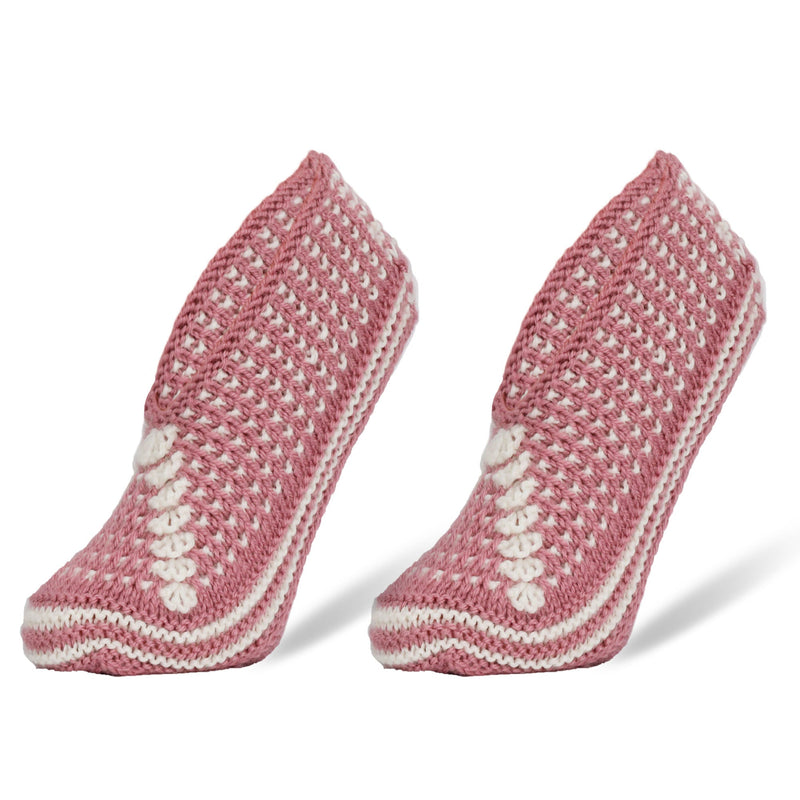 1 Pair - Crochet Hand Knit Slippers for Women Vintage Slipper Socks Shoe Size 5-7-5