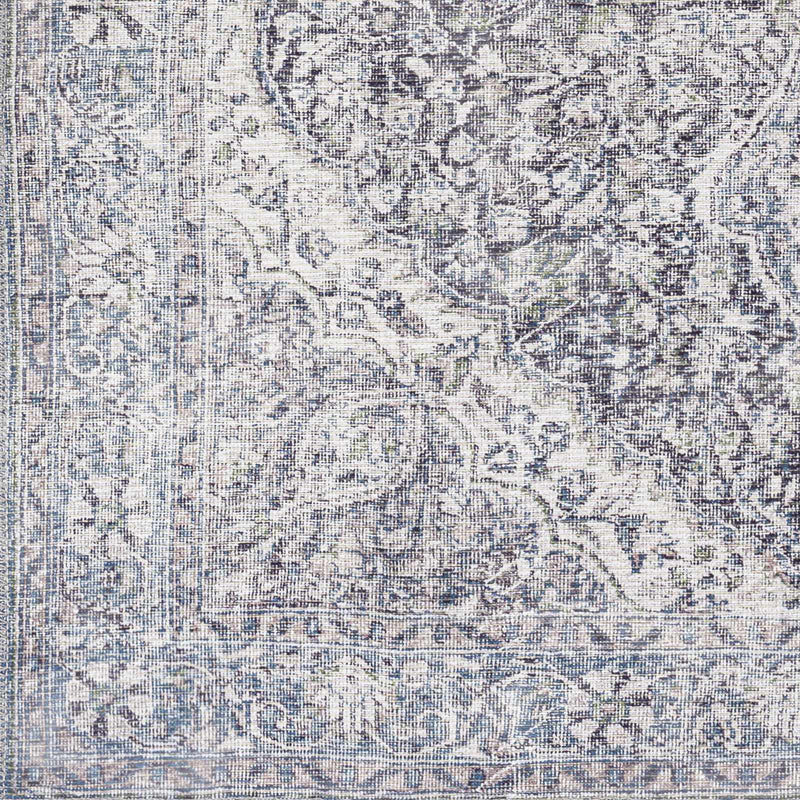 Sample Blue Tavas Medallion Washable Area Rug - Clearance-0