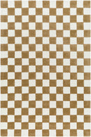 Sample Timin Camel Checkered Area Rug-0