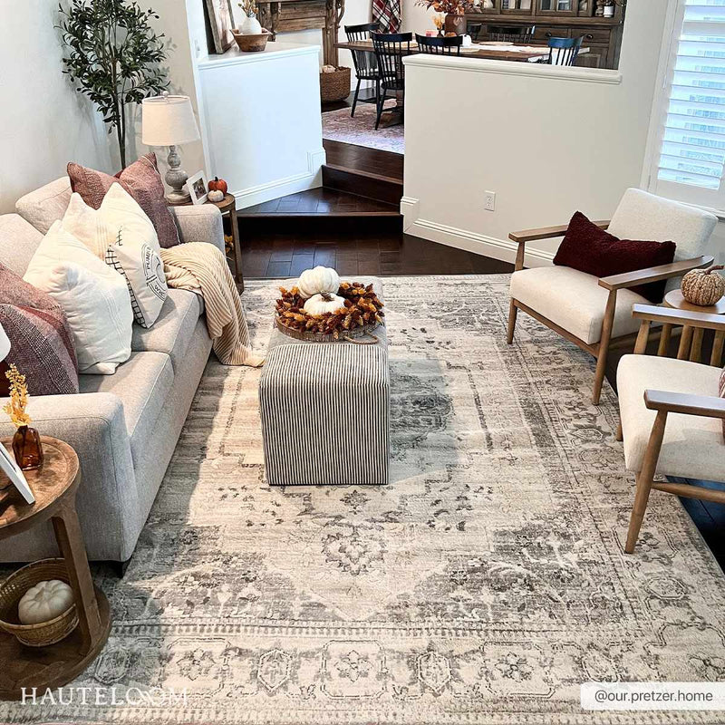 Ivory & Gray Medallion Rug TGS2315-0