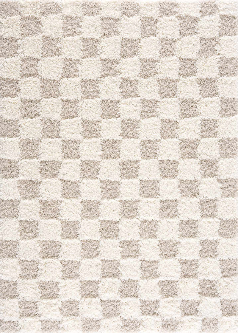 Atira Light Brown Checkered Area Rug-8