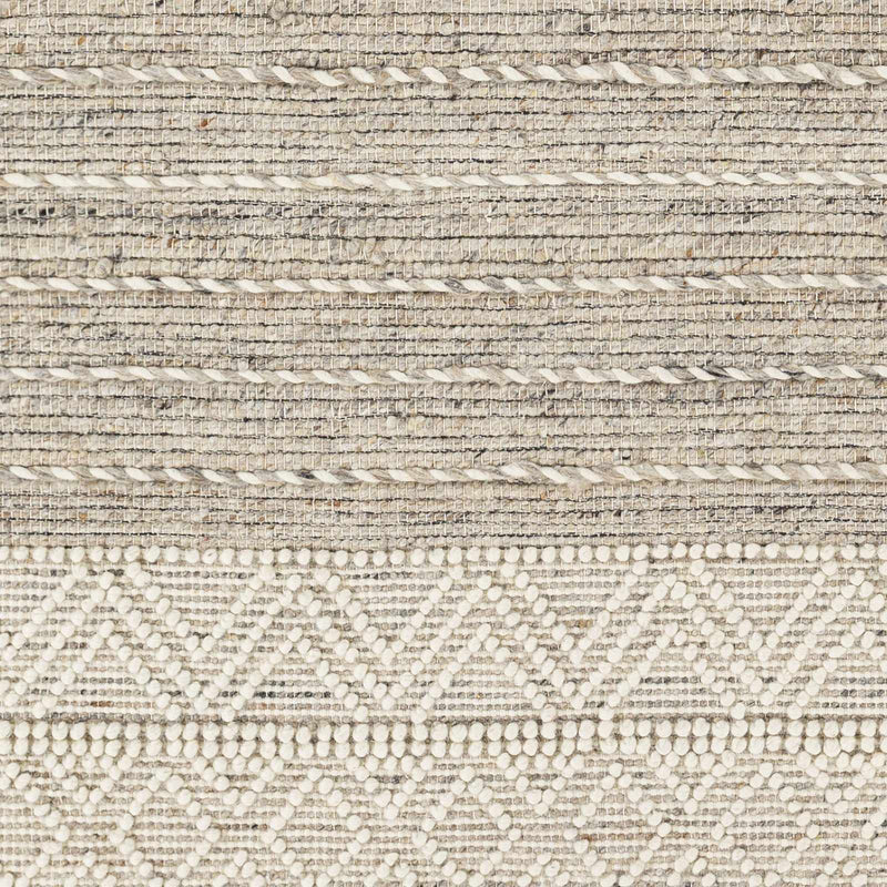 Sample Cream Veruela Wool Blend Braided Tassel Area Rug-0