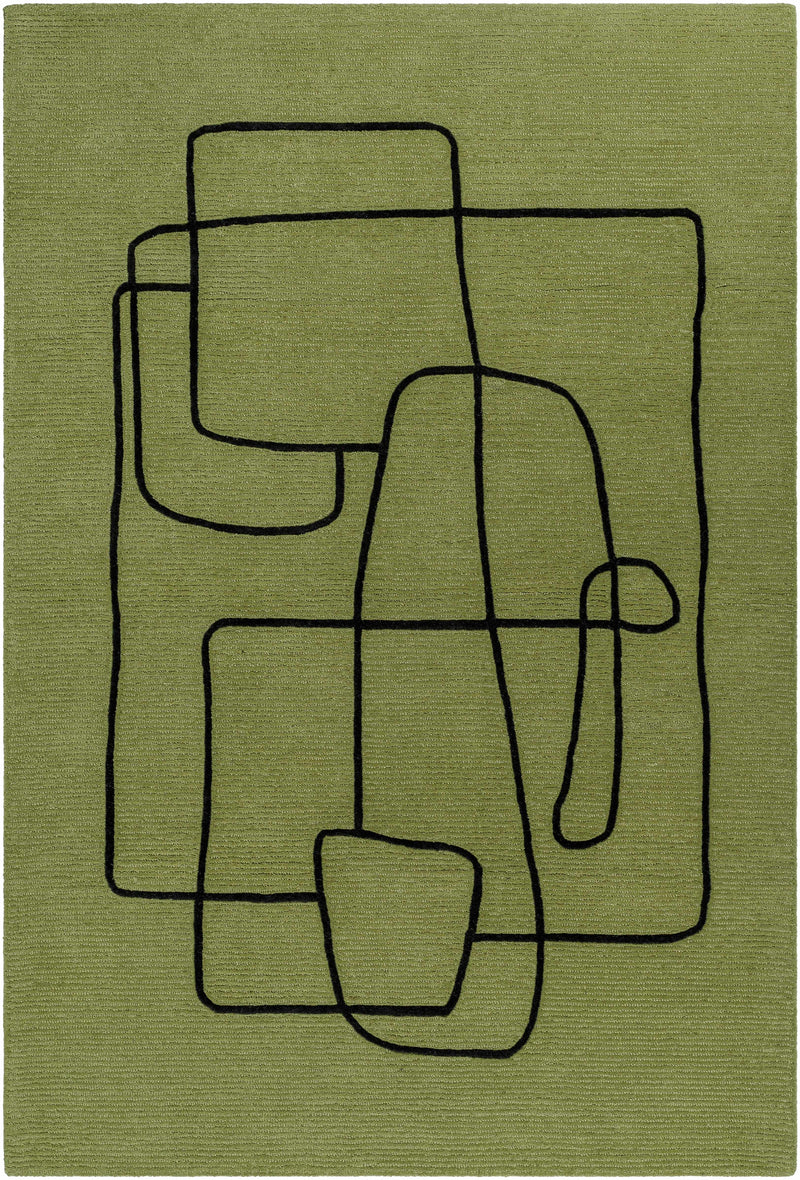 Sample Vatsa Green Abstract Area Rug-0