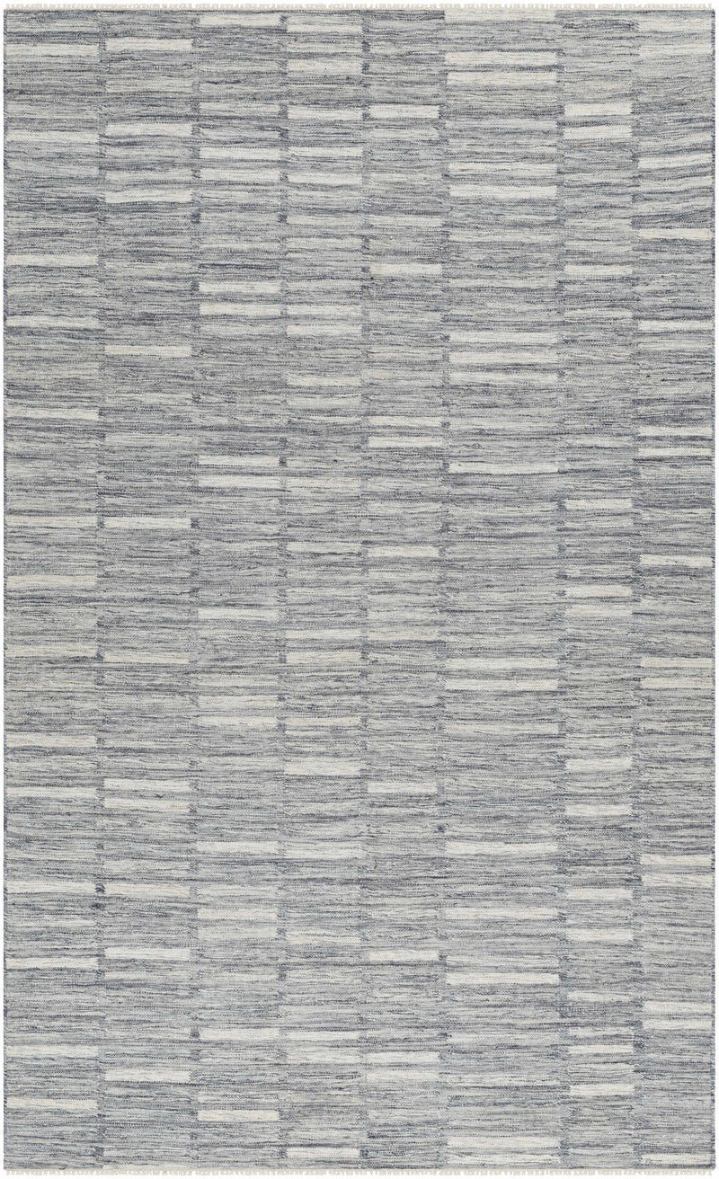 Sample Uheri Gray Blue Checkered Area Rug-0