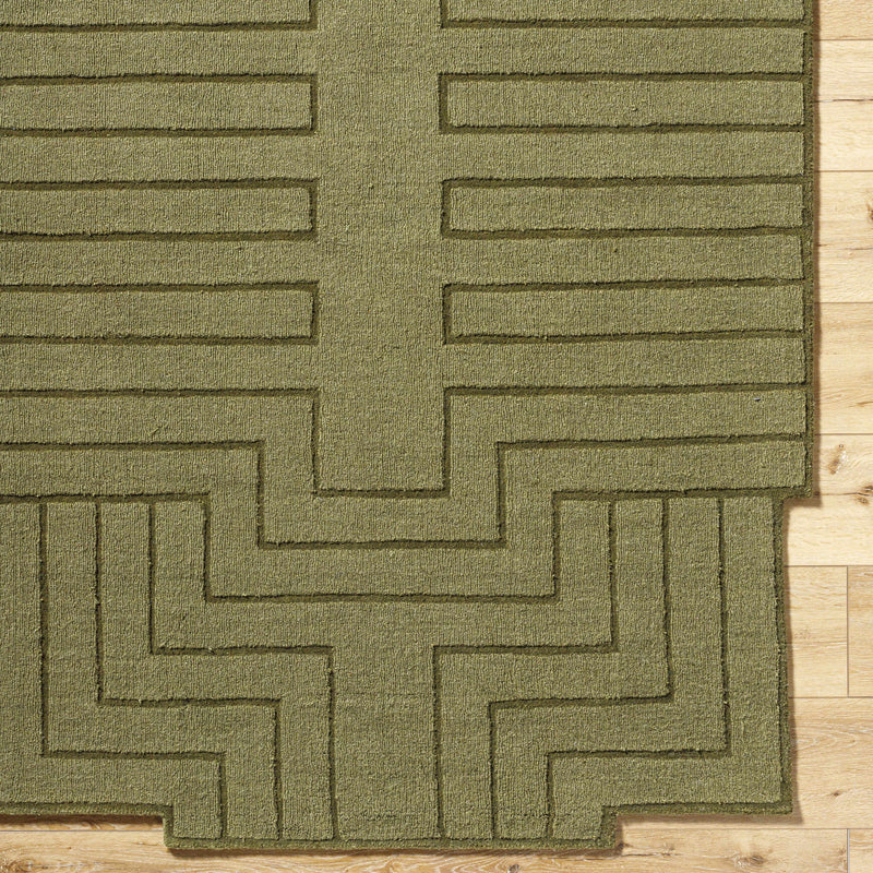 Sample Yavor Green Geometric Area Rug-0