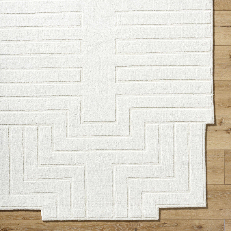 Sample Yavor White Geometric Area Rug-0