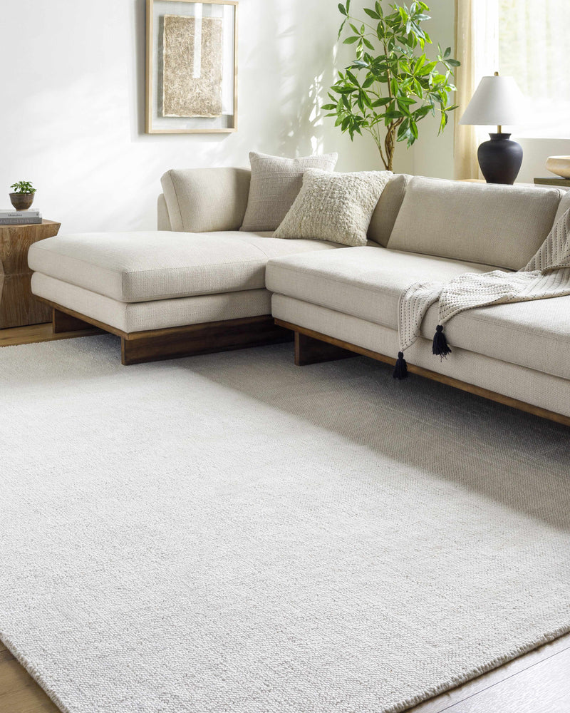 Sample Zareh Off White Solid Area Rug-0