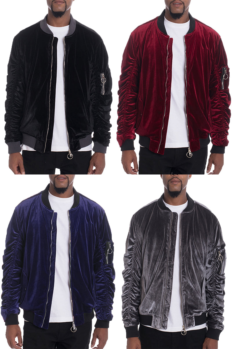 Velour Bomber Jacket-1