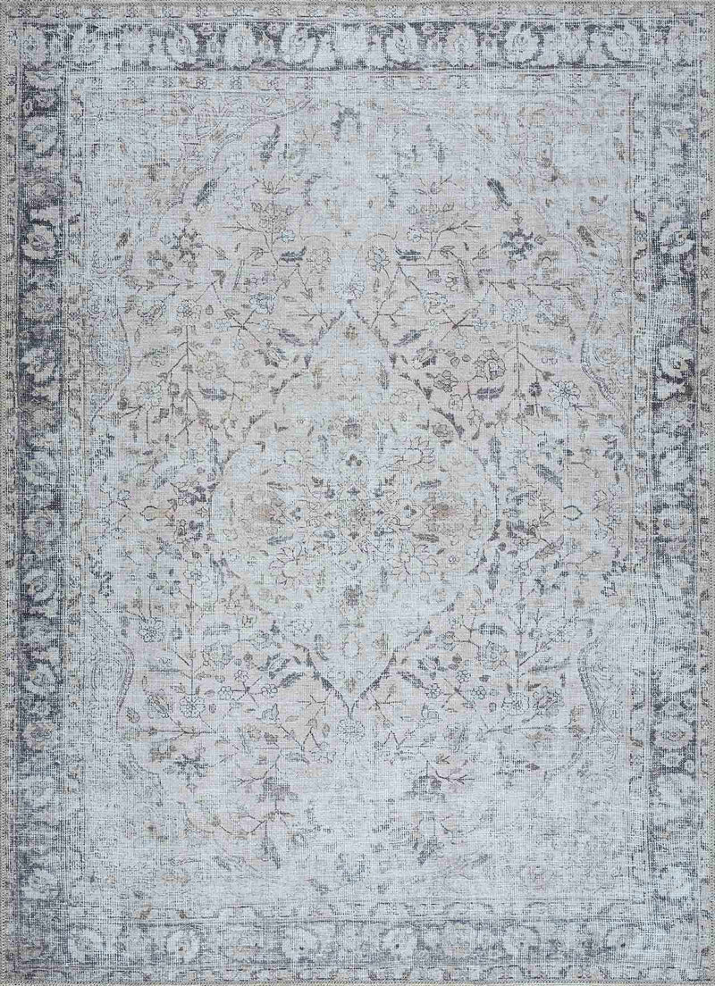 Sample Haile Green & Pink Washable Area Rug-0