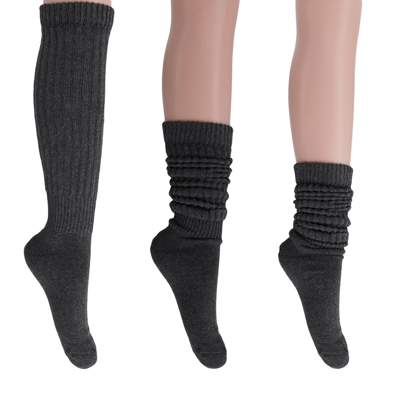 1 Pair - Women's Extra Long Heavy Slouch Cotton Socks-19