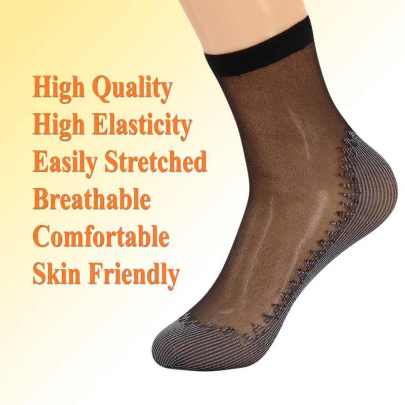 20 Pairs - Anti-Slip Sheer Ankle Socks for Women with Cotton Sole-4