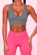 Scoop Neck Wide Strap Active Bra-7