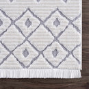 Sample Ivory Gray Beil Textured Trellis Fringe Area Rug-0