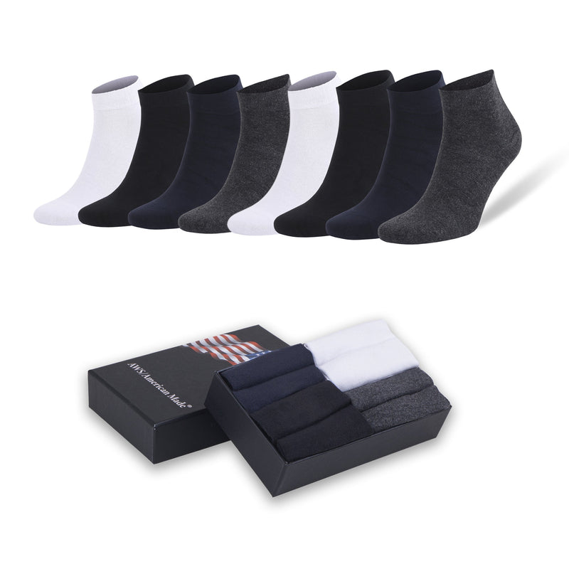 8 Pairs - Bamboo Low Cut Ankle Socks for Men Breathable and Odor Free with Gift Box-0