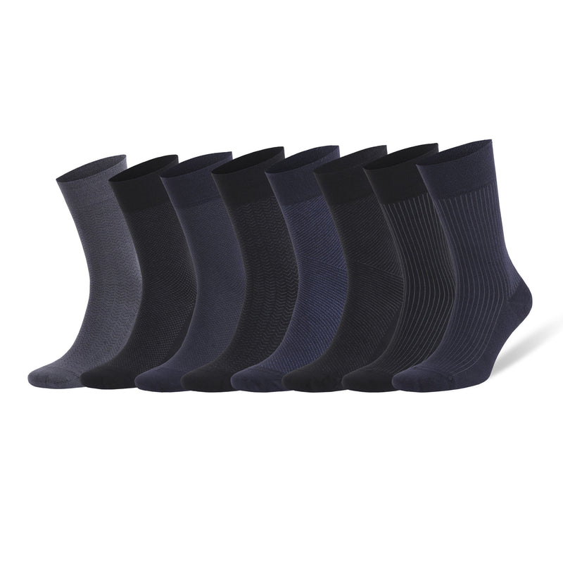 8 Pairs - Bamboo Rayon Dress Socks for Men Premium Trouser Socks Shoe Size 8 to 11.5-4