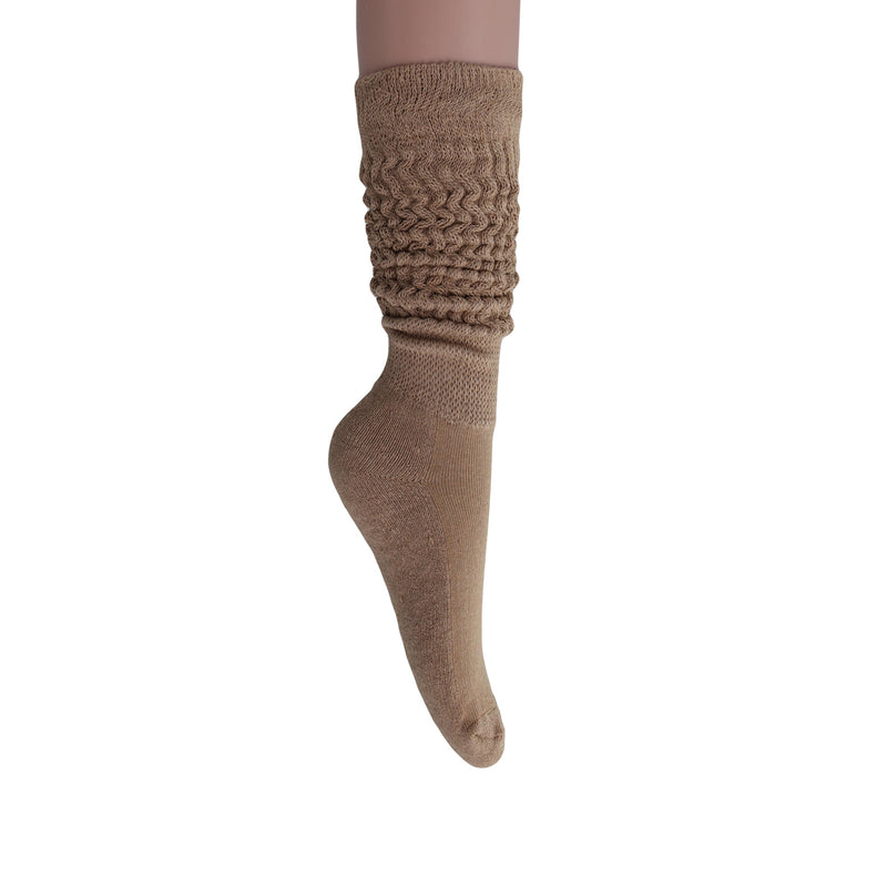 1 Pair - Premium Slouchy Scrunch Socks for Women Cotton Knee High Boot Socks-17