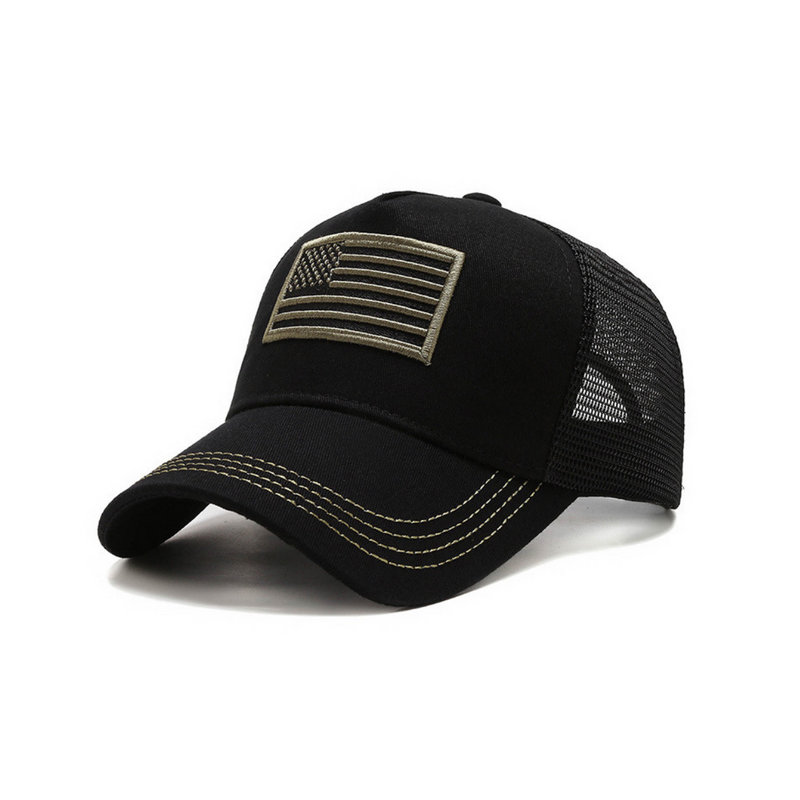 American Flag Trucker Hat with Adjustable Strap-0