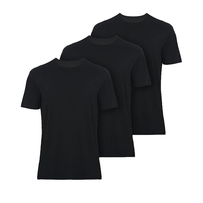 3 Pack - Premium T-Shirts for Men Rayon Made from Bamboo Crewneck Undershirt Tees-1