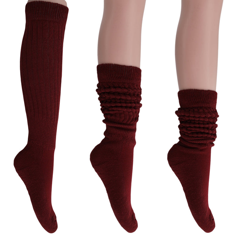 1 Pair - Women's Extra Long Heavy Slouch Cotton Socks-12