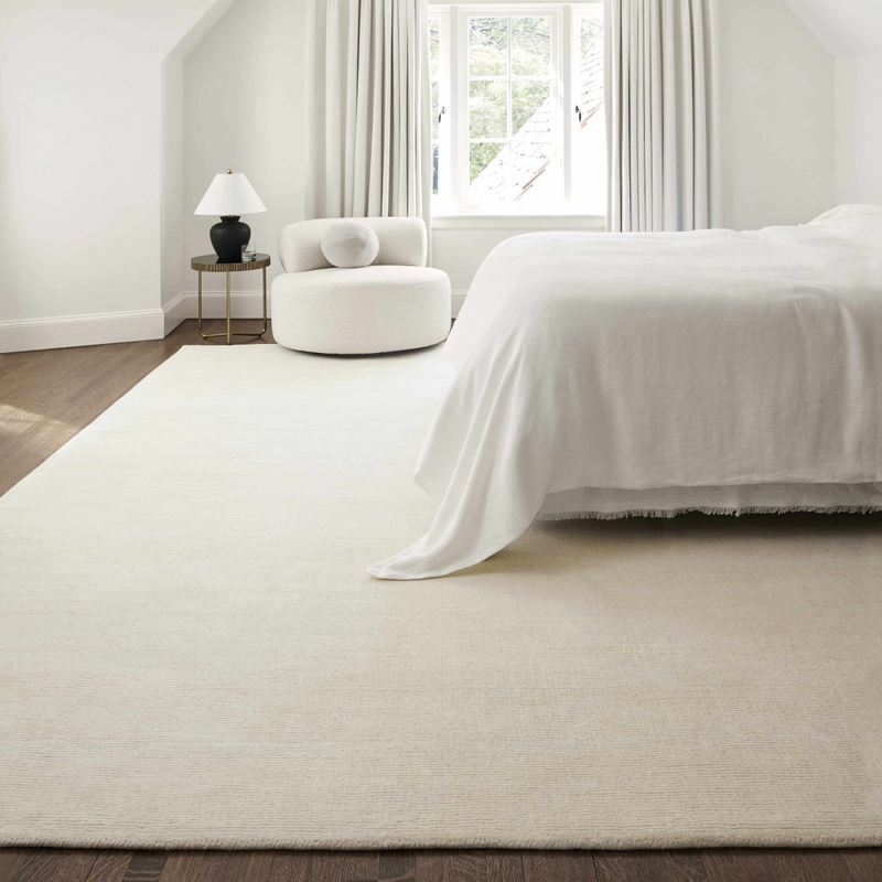 Brockton Solid Wool Light Beige Area Rug-0