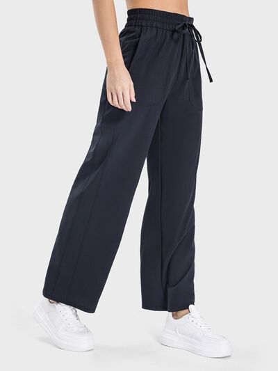 Drawstring Pocketed Active Pants-2