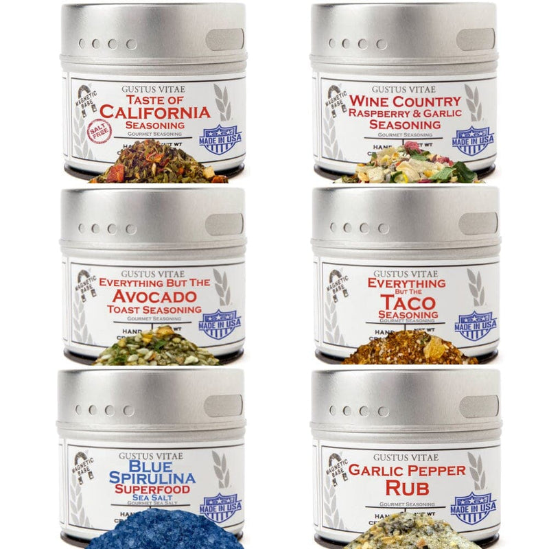 California Seasonings Gift Set - Tastes of California - Artisanal Spice Blends Six Pack-0