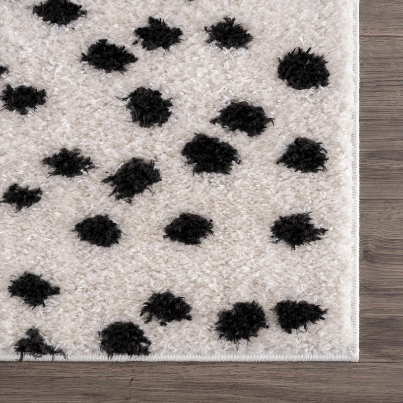 Sample Cansu Black & White Dotted Area Rug-0