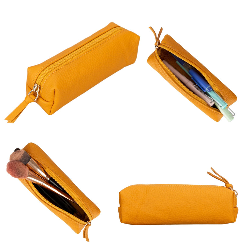 Centennial Multipurpose Leather Pencil Case and Makeup Bag-5